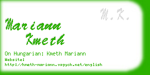 mariann kmeth business card